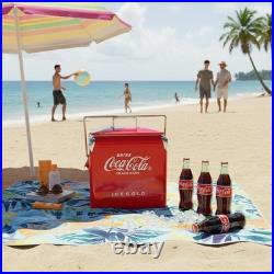 Coca-Cola 14Qt Vintage Metal Cooler Red Ice Chest Box Retro BBQ Camping Gift
