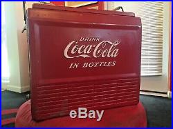 Coca-Cola 1950s Progress Metal Picnic Cooler withSandwich Tray Louisville KY