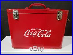 Coca-Cola Airline Cooler Gas Oil Soda Minty Metal Drink Suitcase Vintage Rare