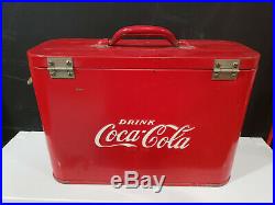 Coca-Cola Airline Cooler Gas Oil Soda Minty Metal Drink Suitcase Vintage Rare