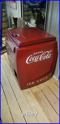 Coca Cola Cooler Ice Store Soda Pop Metal Coke Antique Westinghouse Repainted