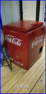 Coca Cola Cooler Ice Store Soda Pop Metal Coke Antique Westinghouse Repainted