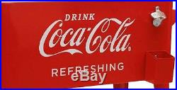 Coca Cola Cooler on Wheels Insulated Ice Chest Fridge Retro 80 Qt Metal Coke New