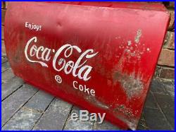 Coca Cola Drinks Cooler Box Vintage Retro Style Metal Red Advertising Coke