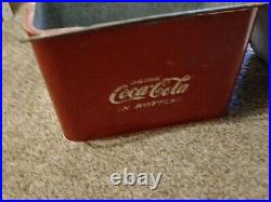 Coca-Cola In Bottles Embossed Vintage Metal Red Cooler 1950's Cavalier? USA