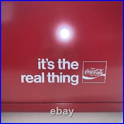 Coca Cola It's The Real Thing Metal 19x12x12 Ice Chest Cooler vintage thermos