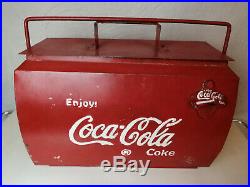 Coca Cola Kühlbox mit Flaschenöffner vintage Metall Kühlbehälter Picknick Cooler