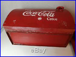 Coca Cola Kühlbox mit Flaschenöffner vintage Metall Kühlbehälter Picknick Cooler