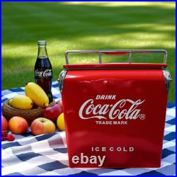 Coca-Cola Metal 14Qt Portable Outdoor Cooler, Retro style for Camping Beach Coca-Cola Metal 14Qt Portable Outdoor Cooler, Retro style for Camping Beach