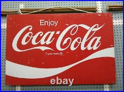 Coca Cola Metal Cooler Side Panel Sign Vintage 36 x 24 PICK UP ONLY