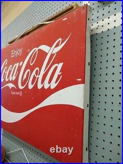 Coca Cola Metal Cooler Side Panel Sign Vintage 36 x 24 PICK UP ONLY