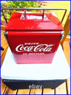 Coca-Cola Metal Vintage Red Cooler 12H x 11W x81/2D Excellent Condition