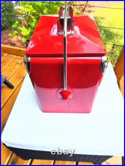 Coca-Cola Metal Vintage Red Cooler 12H x 11W x81/2D Excellent Condition