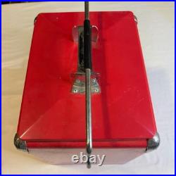 Coca-Cola Red Metal Ice Chest Cooler with Bottle Opener Retro Vintage Style Sign