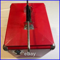 Coca-Cola Red Metal Ice Chest Cooler with Bottle Opener Retro Vintage Style Sign