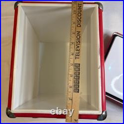 Coca-Cola Red Metal Ice Chest Cooler with Bottle Opener Retro Vintage Style Sign
