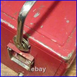Coca-Cola Red/White Metal Cooler Ice Chest with Handle Drink Coca-Cola