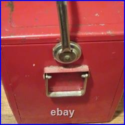 Coca-Cola Red/White Metal Cooler Ice Chest with Handle Drink Coca-Cola