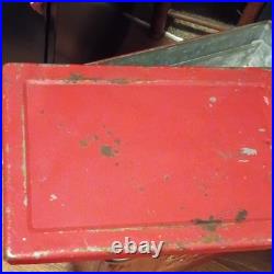 Coca-Cola Red/White Metal Cooler Ice Chest with Handle Drink Coca-Cola
