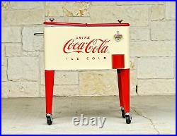 Coca-Cola Retro Cream/Red 60 qt Rolling Cooler Ice Chest Officially Licensed New