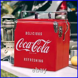 Coca-Cola Retro Ice Chest Cooler with Bottle Opener 13L (14 Qt), 18 Can Capacit