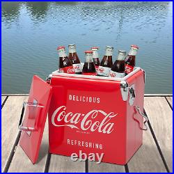 Coca-Cola Retro Ice Chest Cooler with Bottle Opener 13L (14 Qt), 18 Can Capacit