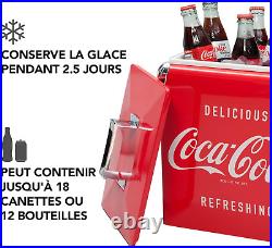 Coca-Cola Retro Ice Chest Cooler with Bottle Opener 13L (14 Qt), 18 Can Capacit