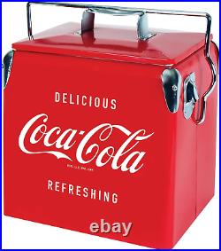 Coca-Cola Retro Ice Chest Cooler with Bottle Opener 13L (14 Qt), 18 Can Capacit