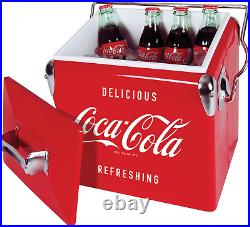 Coca-Cola Retro Ice Chest Cooler with Bottle Opener 13L (14 Qt), 18 Can Capacit