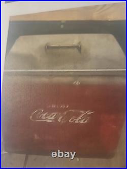 Coca-Cola Vintage Red Metal Ice Chest Cooler