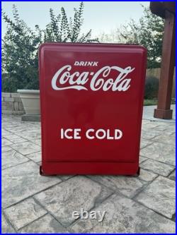Coca-Cola Vintage Red Metal Ice Chest Cooler with Bottle Opener