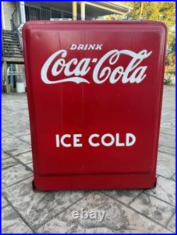 Coca-Cola Vintage Red Metal Ice Chest Cooler with Bottle Opener