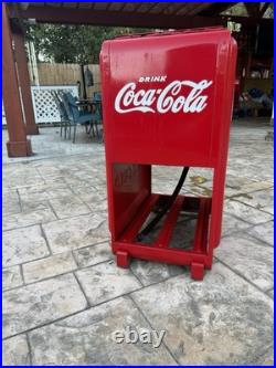 Coca-Cola Vintage Red Metal Ice Chest Cooler with Bottle Opener