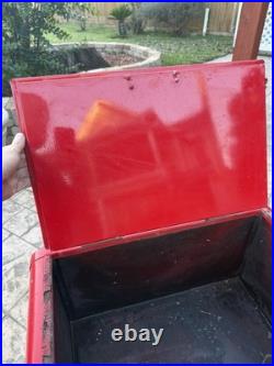 Coca-Cola Vintage Red Metal Ice Chest Cooler with Bottle Opener
