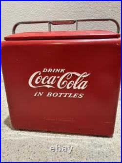 Coco Cola Vintage Metal Ice Chest Cooler, 12x17x16