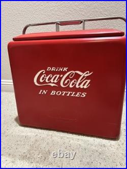 Coco Cola Vintage Metal Ice Chest Cooler, 12x17x16