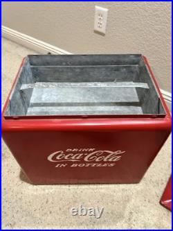 Coco Cola Vintage Metal Ice Chest Cooler, 12x17x16