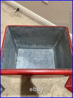 Coco Cola Vintage Metal Ice Chest Cooler, 12x17x16