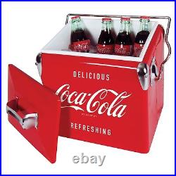 Cola Retro Ice Chest Cooler With Bottle Opener 13L 14 Qt 18 Can Capacity