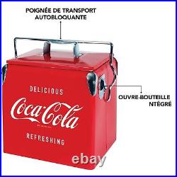 Cola Retro Ice Chest Cooler With Bottle Opener 13L 14 Qt 18 Can Capacity