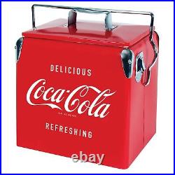 Cola Retro Ice Chest Cooler With Bottle Opener 13L 14 Qt 18 Can Capacity