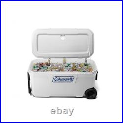 Coleman 100 Quart Marine Wheeled Cooler Insulated Ice Retention Heavy Duty Coleman 100 Quart Marine Wheeled Cooler Insulated Ice Retention Heavy Duty