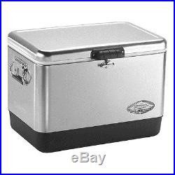 Coleman 54 Qrt Steel Belted Cooler Stainless Steel 6155B707
