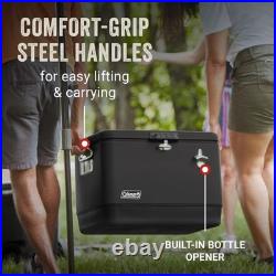 Coleman 54 Qt Steel Belted Cooler Heavy Duty Outdoor Ice Chest for Camping