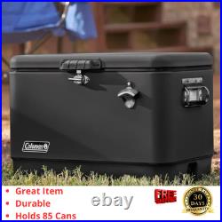 Coleman 54 Qt Steel Belted Cooler Stainless Ice Chest Bottle Opener New