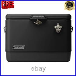 Coleman 54 Qt Steel Belted Cooler Stainless Ice Chest Bottle Opener New