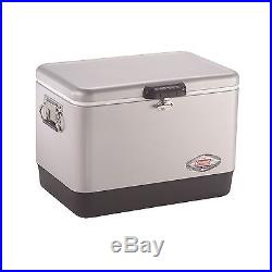 Coleman 54 Quart Stainless Steel Belted Cooler