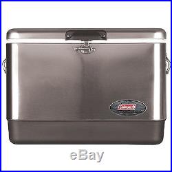 Coleman 54 Quart Steel Belted Cooler Stainless Steel