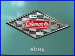 Coleman 60th Anniversary Diamond Steel Belt Cooler 54QT Turquoise New Box NOS