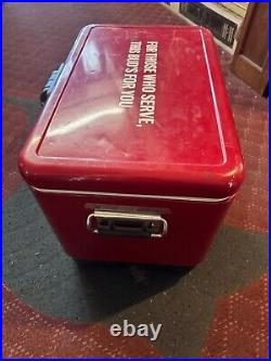 Coleman Budweiser Steel Belted Cooler Vintage 54 Qt 23x15x16 6150-6155